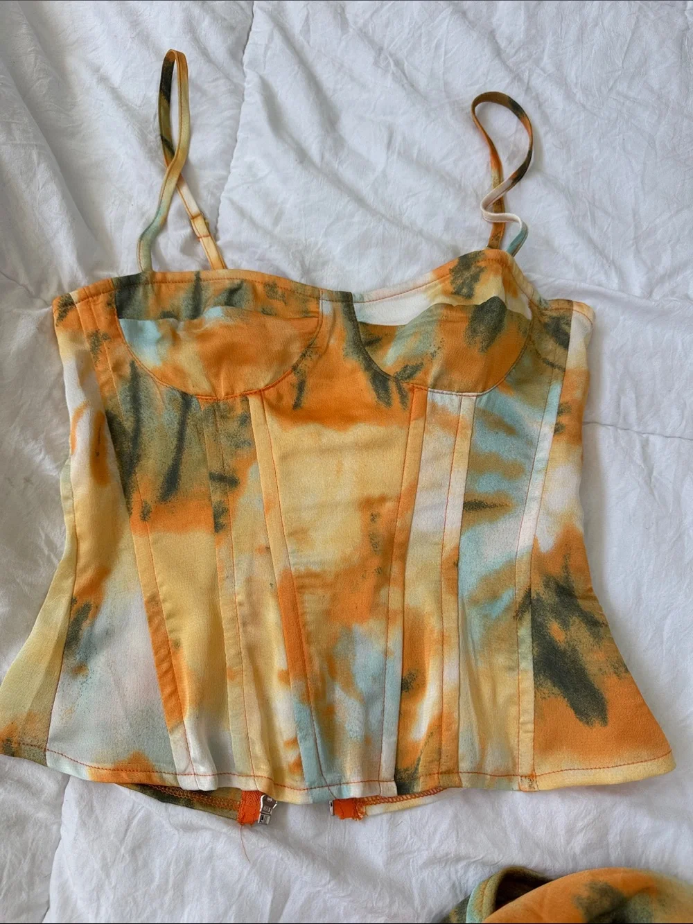 Yellow Orange Floral Midi Dress pretty little thing - Picture 3 of 6